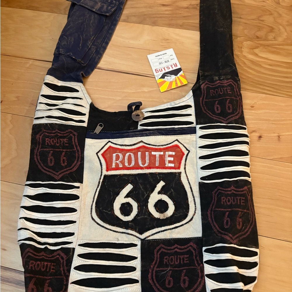 NWT Route 66 canvas crossbody bag